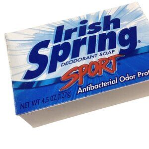 Irish Spring Sport Soap Vtg NIB 4.5 oz Bath Size Bar NOS Deodorant Sealed